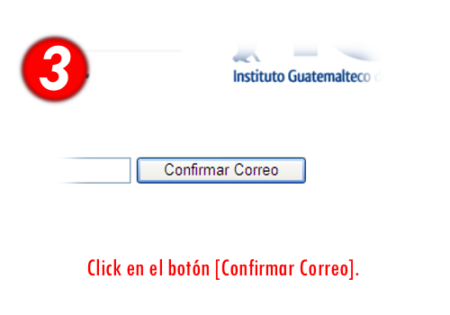 Paso 3: Click en el boton [Confirmar Correo]